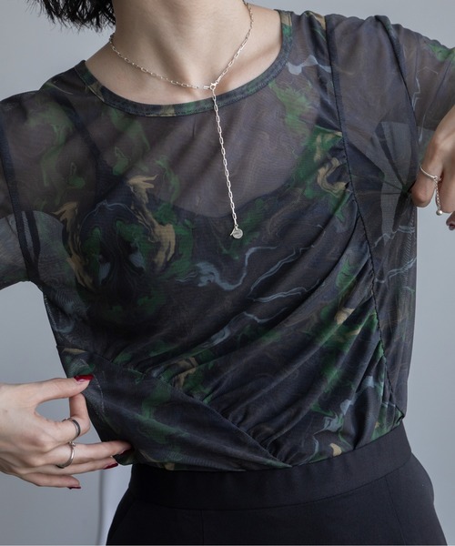 IRENE シアー アシンメトリー トップス セール】Sheer asymmetry tank シアーアシンメトリータンク