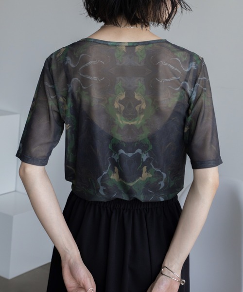 tシャツ アシンメトリーシアーカットソー レディース Maglie le cassetto tシャツ アシンメトリーシアーカットソー