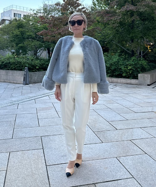 コート アウター リッチボリュームエコファージャケット レディース