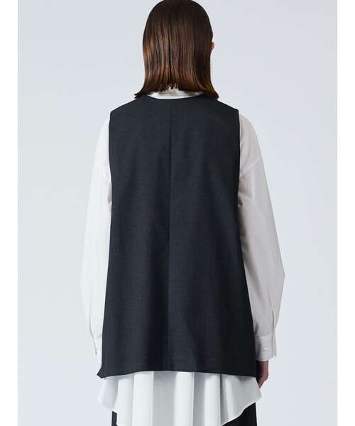 mizuiro ind｜ディープ Vネック ワイド ベスト deep V neck wide