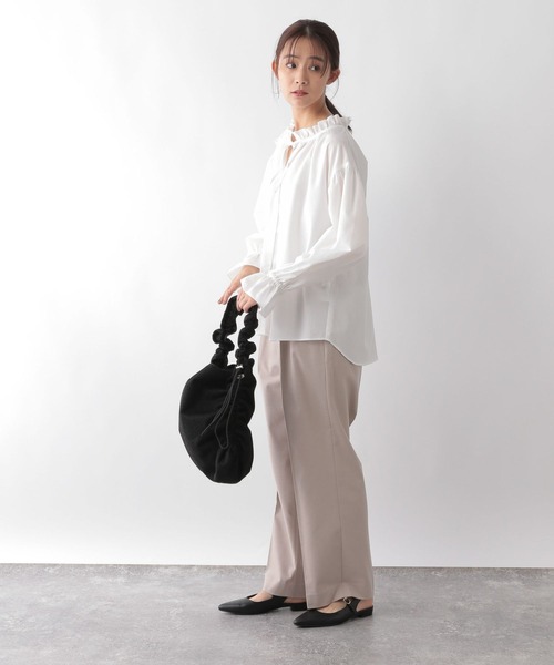 ブラウス シャツ Stand frill blouse スタンドフリルブラウス レディース セール】Stand frill blouse スタンドフリルブラウス（シャツ