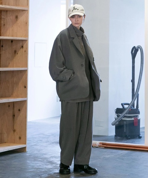 HAND MADE CASHMERE カシミア テーラード ジャケット 日本製 カシミア混フラノテーラードジャケット 011 オフホワイト【Fleur