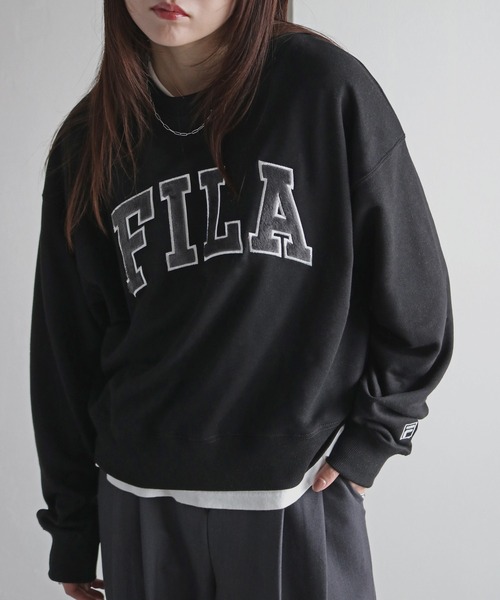 トレーナー スウェット FILA ファーロゴクロップドスウェット レディース FILA トレーナー スウェット ファーロゴクロップドスウェット