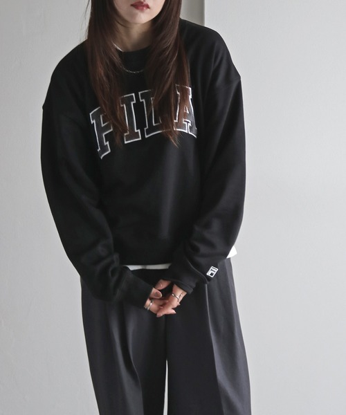 トレーナー スウェット FILA ファーロゴクロップドスウェット レディース FILA トレーナー スウェット ファーロゴクロップドスウェット