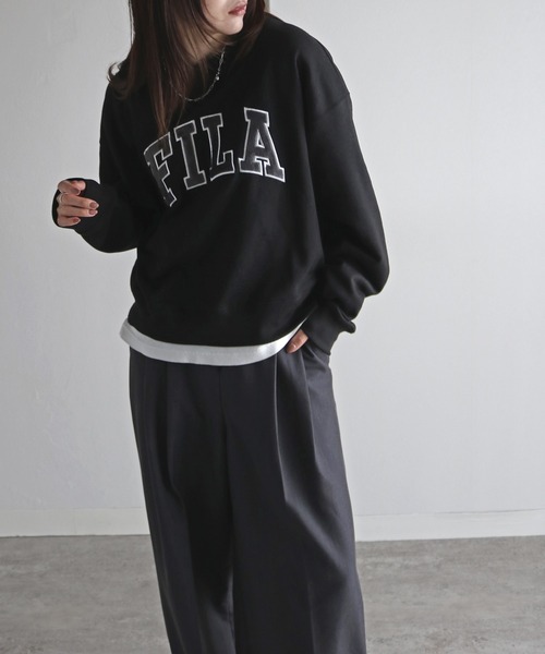 トレーナー スウェット FILA ファーロゴクロップドスウェット レディース FILA トレーナー スウェット ファーロゴクロップドスウェット