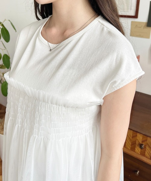 ドルチェ　シャーリングカットソー　ホワイト maison de Dolce.】シャーリングCS/white - メルカリ