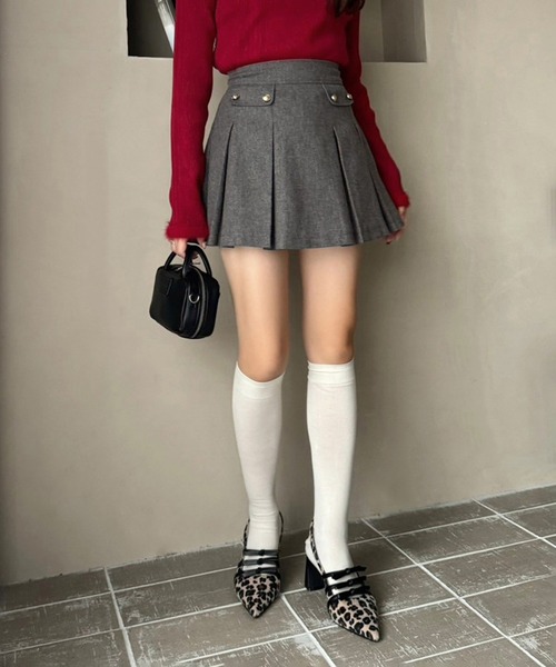 one after another NICE CLAUP スカート ポケット付きプリーツスカート