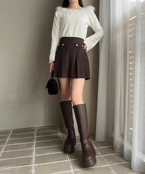 one after another NICE CLAUP スカート ポケット付きプリーツスカート