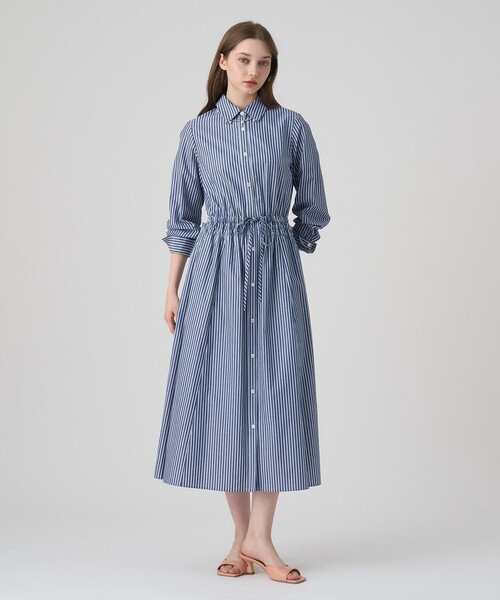 ANAYI ノースリーブ　ストライプワンピース 美品】 ANAYI アナイ ストライプ柄 日本製 ノースリーブ