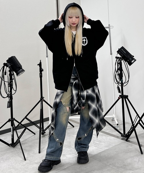 パーカー サークルクロスZIPパーカー レディース メンズ : ZOZOTOWN