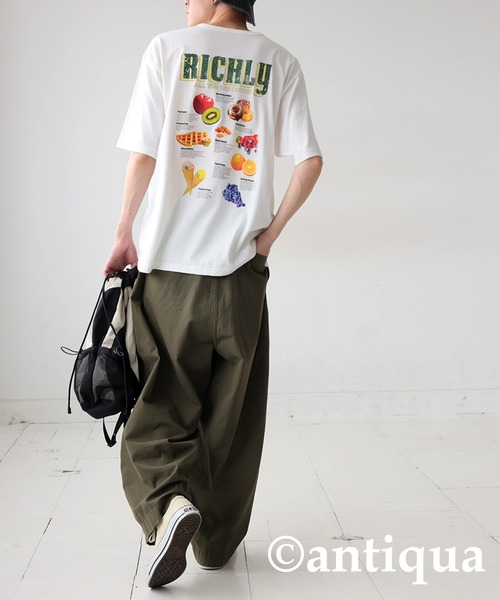 antiqua（アンティカ） antiqua tシャツ 半袖 ヴィンテージ風ロゴT