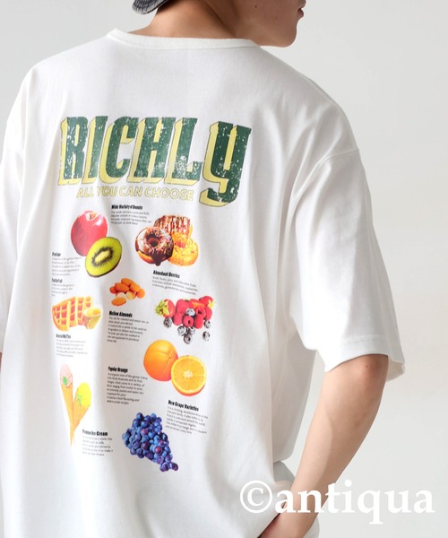 antiqua（アンティカ） tシャツ ヴィンテージ風ロゴTシャツ レディース