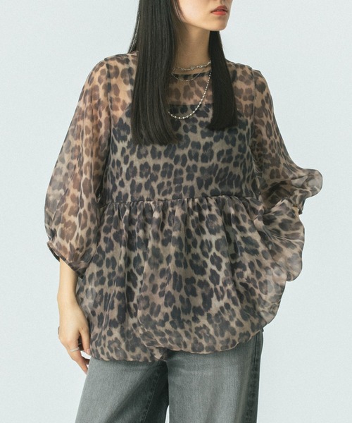 ブラウス シャツ SHEER LAYERED BLOUSE レディース