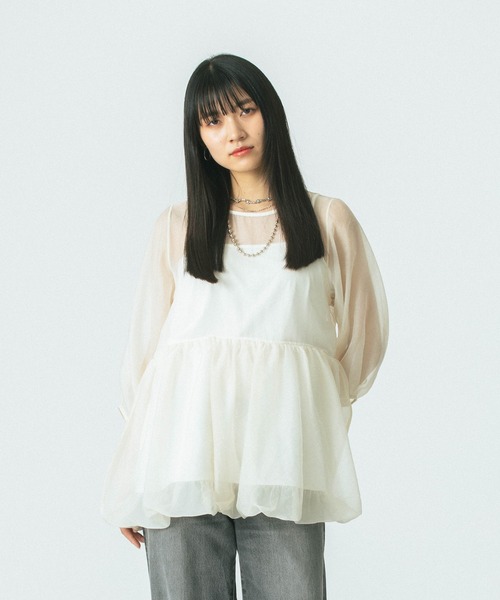 ROSE BUD ブラウス シャツ SHEER LAYERED BLOUSE レディース