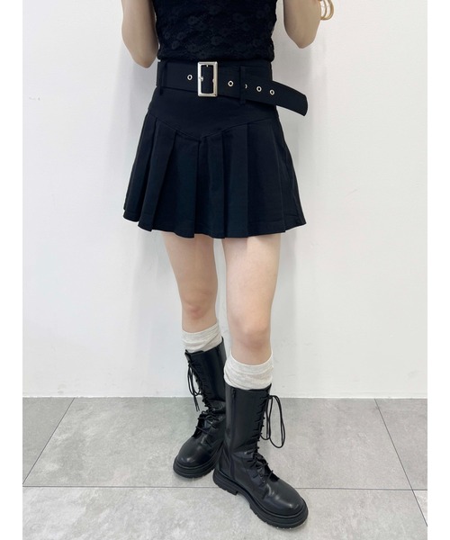 スカート 「PHILLY」ハトメベルト付ミニプリーツスカート : ZOZOTOWN