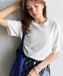 tシャツ 着映えトップス。シンプルライトリブニ...の詳細画像5