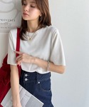 tシャツ 着映えトップス。シンプルライトリブニ...の詳細画像4