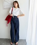 tシャツ 着映えトップス。シンプルライトリブニ...の詳細画像2
