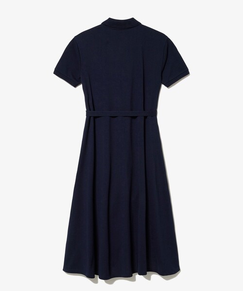 美品⭐︎LACOSTE ポロシャツワンピース ウエストライン フレア ネイビー38 美品⭐︎LACOSTE ポロシャツワンピース ウエストライン フレア