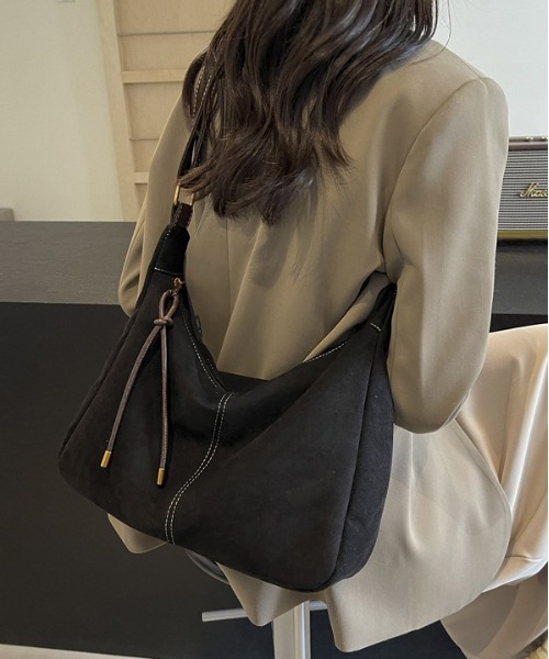 PRADA Y2K スエード バッグ ダークブラウン スエード ショルダーバッグ | PRADA