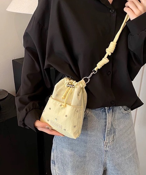 pumpkin port ショルダーバッグ バッグ ビジュー付き ミニ