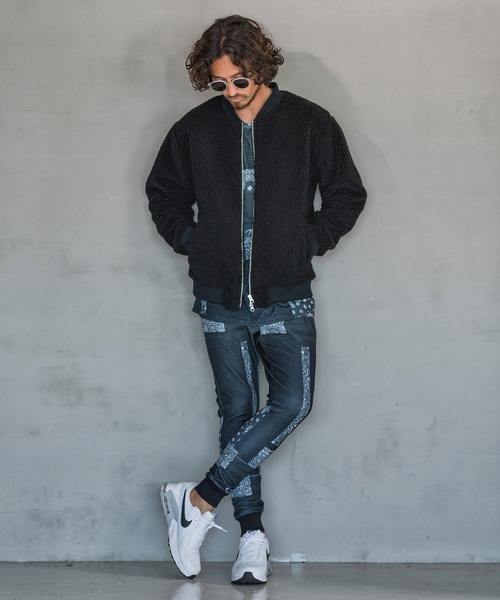 「Magine」 ジップアップブルゾン 44 ベージュ メンズ_画像5