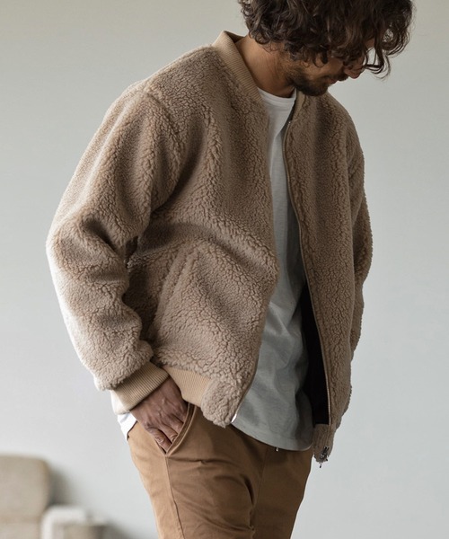 「Magine」 ジップアップブルゾン 44 ベージュ メンズ_画像7