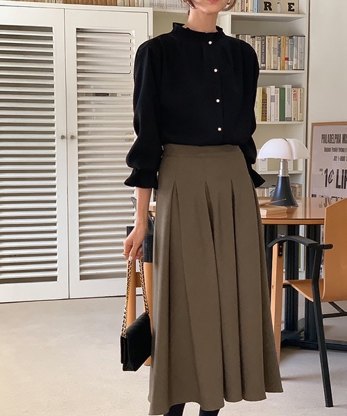 ブラウス シャツ パールボタンタックブラウス レディース : ZOZOTOWN