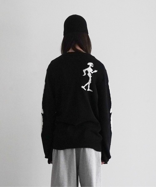 ○★新品未使用　kudos (クードス)　ニットセーター　Fサイズ　ブラック KUDOS セーター ニット kudos SKELTON KNIT PULLOVER メンズ