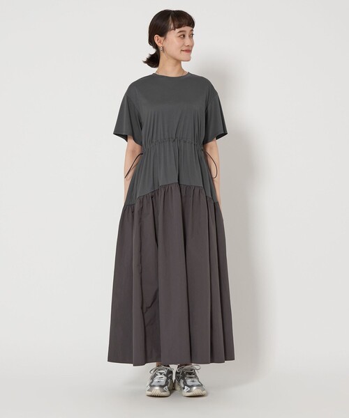 ブランド公式通販サイト タフタ ワンピース relaxing label green ドッキング ZOZOTOWN : ワンピース