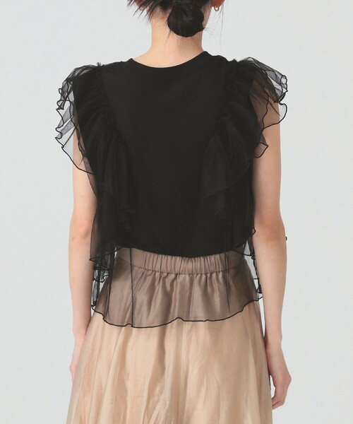 tシャツ チュール レイヤー ラッフルスリーブ Tシャツ レディース Ray BEAMS tシャツ チュール レイヤー ラッフルスリーブ Tシャツ