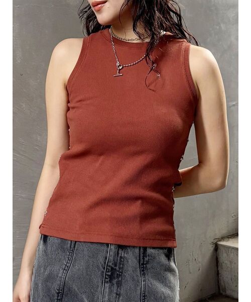tシャツ サイドホックリブカットソー レディース