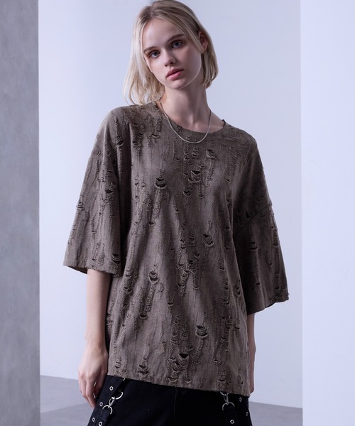 Tcrashです Loose（ルース） tシャツ クラッシュ オーバーダメージTシャツ メンズ