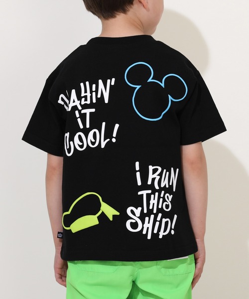 Disney（ディズニー） tシャツ 「綿100％」親子お揃い 発泡ネオン