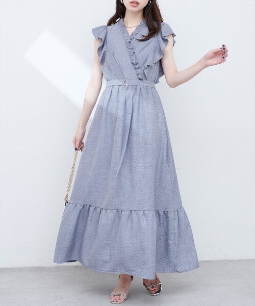 natural couture ワンピース フリルカシュクールワンピース : ZOZOTOWN