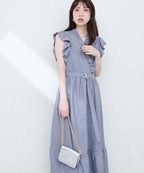 natural couture ワンピース フリルカシュクールワンピース : ZOZOTOWN