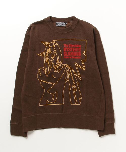 「HYSTERIC GLAMOUR」 スウェットカットソー SMALL ブラウン メンズ