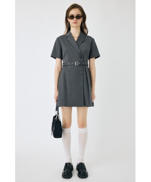 MOUSSY ワンピース BLAZER PLEATS ミニドレス : ZOZOTOWN Yahoo
