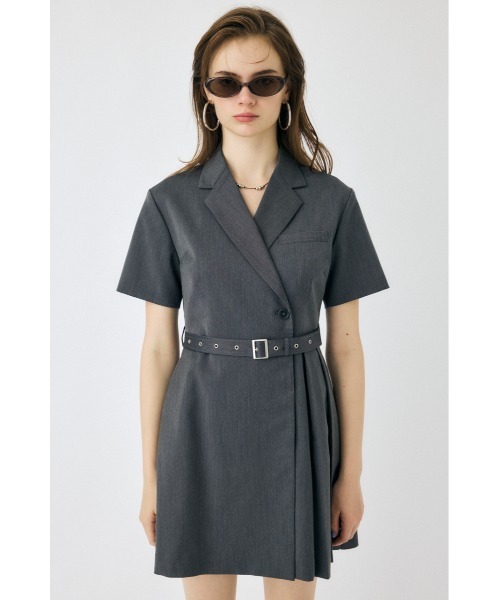 BLAZER PLEATS ミニドレス サイズ2 ネイビー MOUSSY ワンピース BLAZER PLEATS ミニドレス : ZOZOTOWN Yahoo