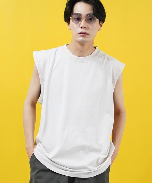 En serio TOKYO tシャツ ピグメントノースリーブカットソー メンズ