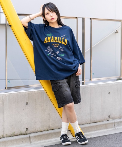 WEGO tシャツ WEGO/「25年春夏新作」接触冷感フロッキープリント