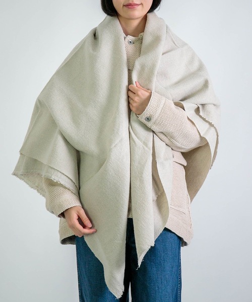 Honnete（オネット） マフラー ストール Wide Stole_W/L Washed Twill