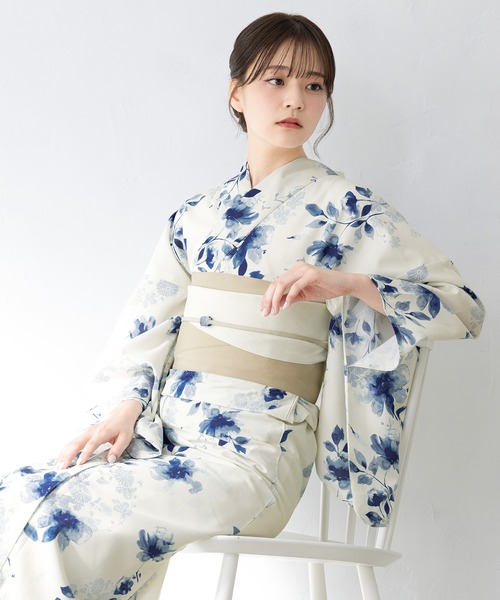 おはしょり布　セパレート　機能性繊維クールパス　新二部式　(三部式) 花紋　浴衣 おはしょり布 付き 機能性繊維クールパス 新二部式 (三部式