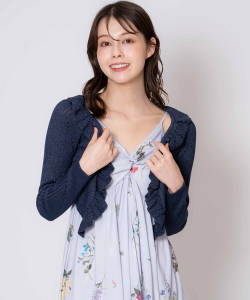 Noela カーディガン シアーフリルカーディガン レディース