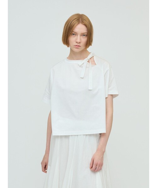 tシャツ mizuiro ind リボンカラーTシャツ レディース