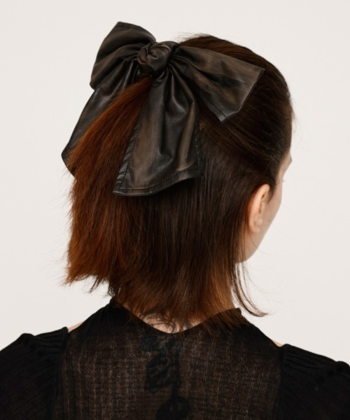 SLY（スライ） ヘアピン RIBBON HAIR PIN フェイクレザー リボン