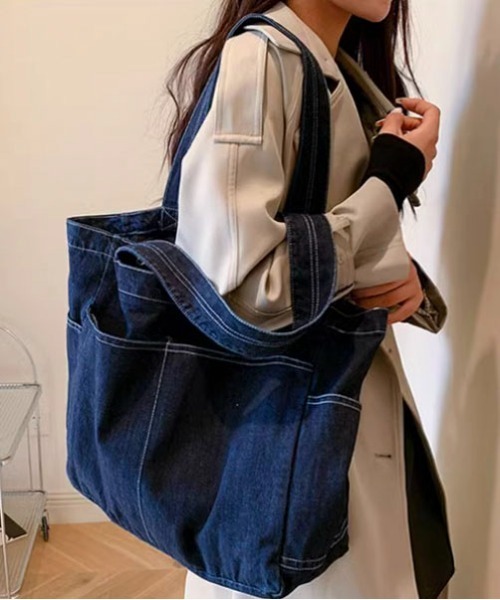 INPERFECT DENIM ビッグトートバッグ トートバッグ 「大容量」デニムビッグトートバッグ レディース
