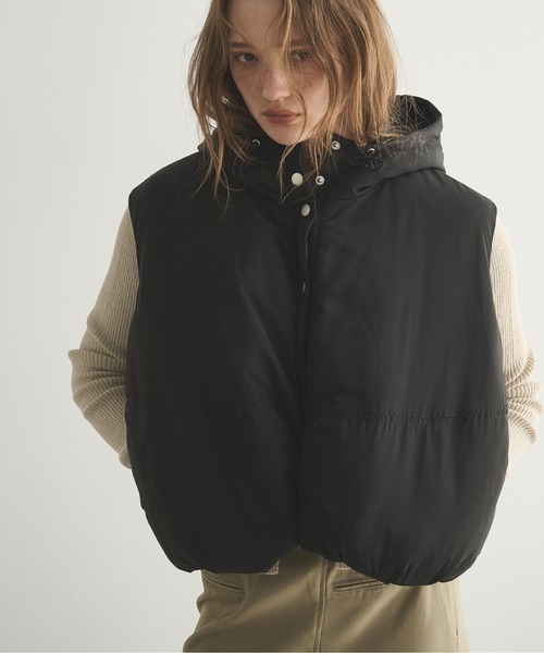 ランバン ファーフード付き ダウンベスト L LANVIN SPORT ダウン