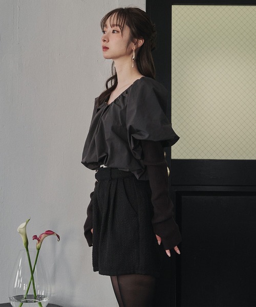 mideal（マイディール） ブラウス シャツ docking volume blouse 