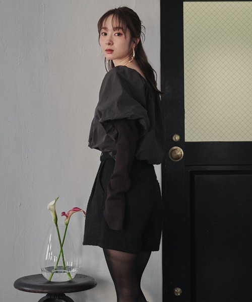 mideal（マイディール） ブラウス シャツ docking volume blouse 